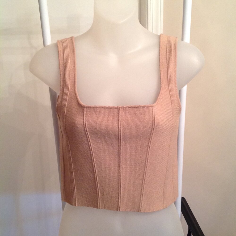 all : row The Millie Crop Tank Top Sweater Beige Tan M
